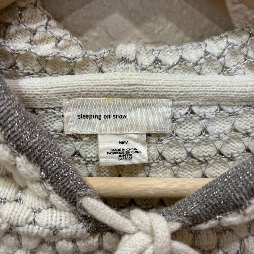 Anthropologie | Sleeping on Snow Hooded Knit Sweater Soft Cotton Angora Blend - Picture 7 of 11